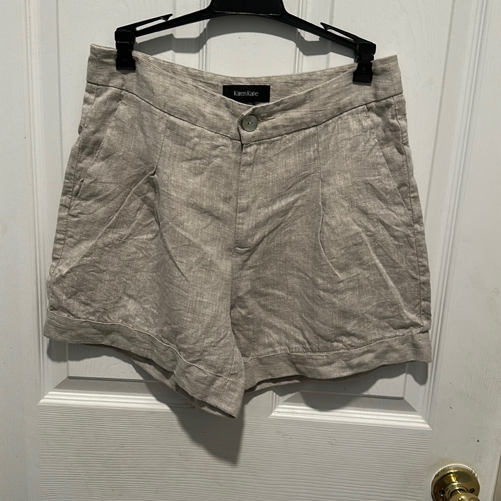 KAREN KANE Linen tan Shorts EUC size 8